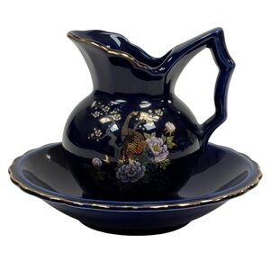 Miniature Colbalt Blue Pitcher & Bowl Set